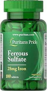 Puritan's Pride Iron Ferrous Sulfate 28 mg- 100 δισκία