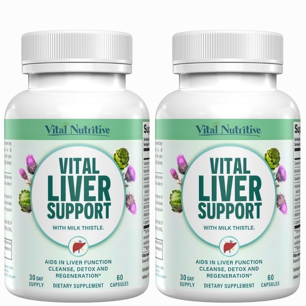 VITAL NUTRITIVE - Vital Liver Support - Premium Liver Cleanse Detox & Repair Formula with Milk Thistle Supports Liver Health and Detox Cleanse