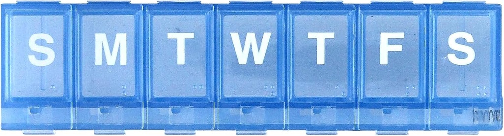 EZY DOSE Εβδομαδιαία (7-Ημέρα) Pill Planner, Ιατρική περίπτωση, Βιταμινική Organizer Box, Μικρές κλειδαριές διαμερίσματα για την ασφαλή ιατρική συνταγή και την πρόληψη τυχαία χύτευση, μπλε