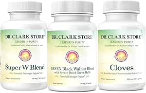 Dr. Clark Clove, Wormwood & Freeze-Dried Green Black Walnut Hull (3 αντικείμενα)