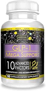 ACTIF GLP-1 Mega Support with 10 Advanced Weight Factors and Probiotics, GLP-1 Activator and Metabolism Support, Non GMO, Made in USA, 60 Count