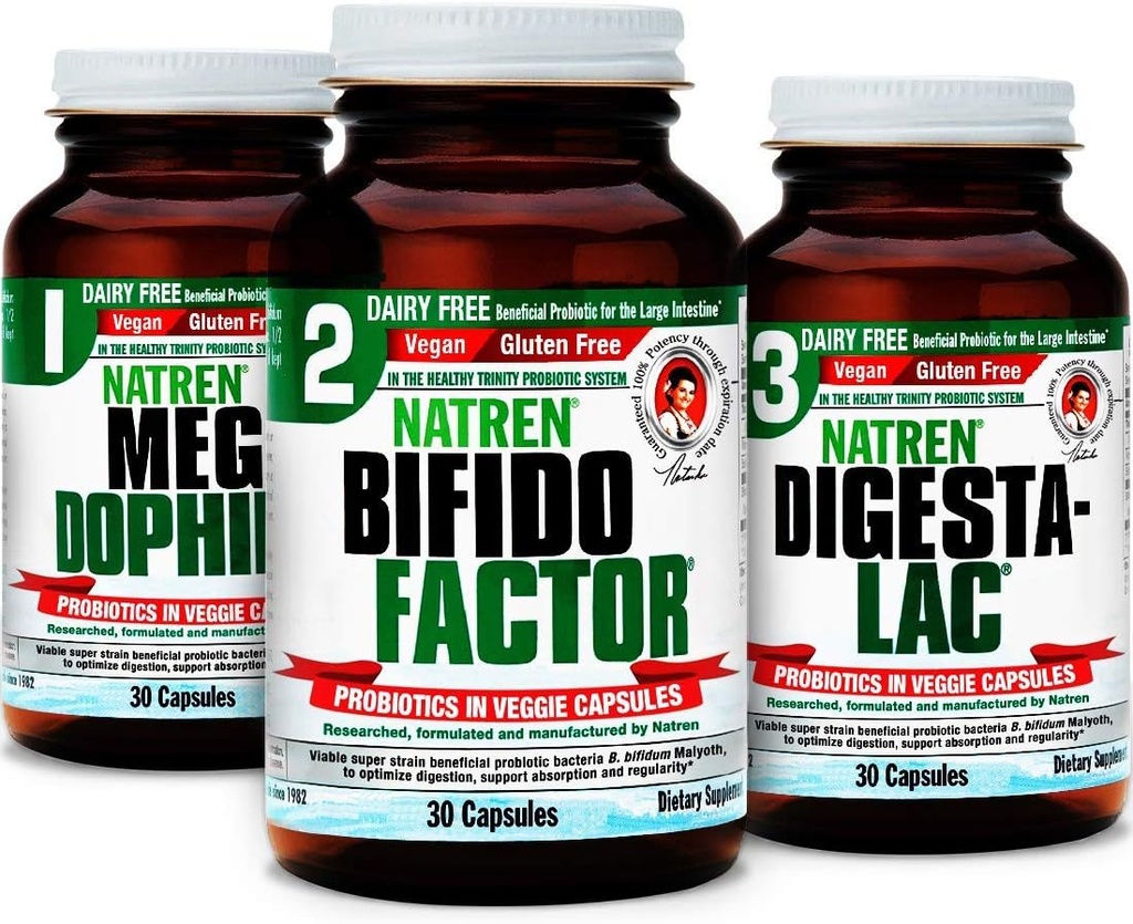 Natren Healthy Start System Γαλακτοκομικό Χωρίς Προβιοτικό Σύστημα για Βελτιωμένη Πέψη, 30 Κάψουλες (πακέτο των 3)