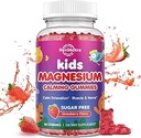Magnesium Gummies for Kids - Magnesium Glycinate Gummies with L-Theanine, Chamomile, Licorice, Vitamin B6, D for Kids & Adults Sleep, Stress, Muscle Relief & Nerve Bone - Sugar Free Strawberry 60ct