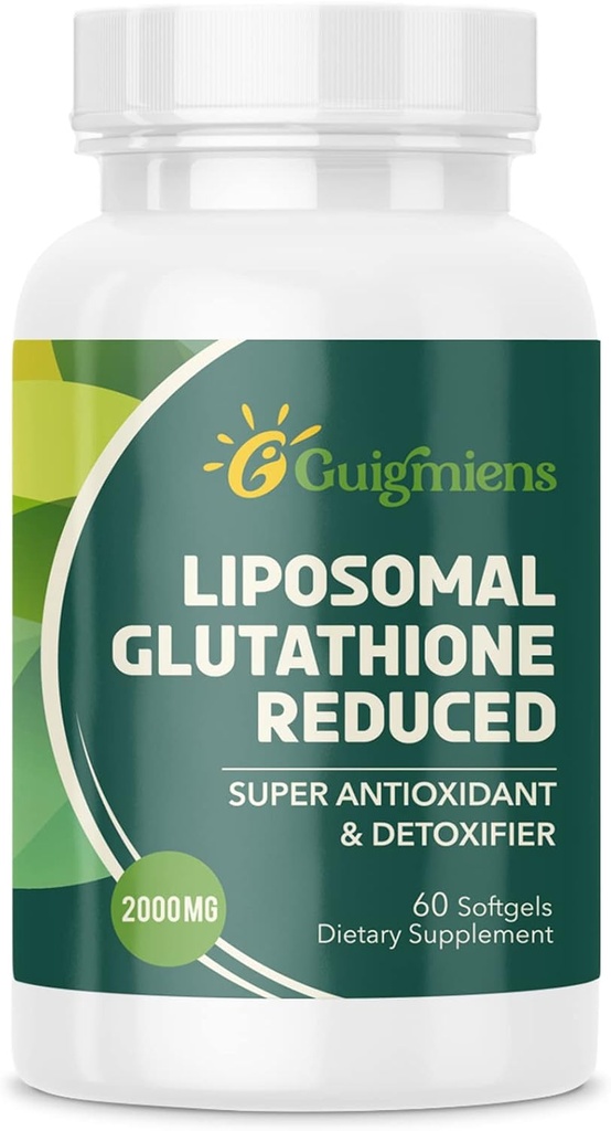 Λιποσωμική γλουταθειόνη 2000 MG, Superior Abvortion, Glutathion Supplement with Hyaluronic Acid + Collagen Peptide + Resveratrol, Ισχυρό Αντιοξειδωτικό, Γήρανση Υγείας, 60 Count