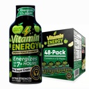 Vitamin Energy Workout+ Extra Strength Energy Shot Sour Apple 48 Pack, 260mg Natural Caffeine, Pre-Workout, B-Vitamins, Minerals, Endurance & Performance, Zero Sugar, Gluten-Free, Vegan, 1.93 fl oz