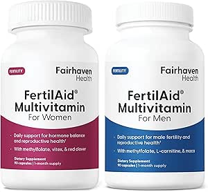 Fairhaven Health FertilAid for Men and Women Combo Fertility Supplements for Men and Women | Count and Motility Support Pre-Conception for Him | Prenatal Vitamin for Her with Vitex and Folate