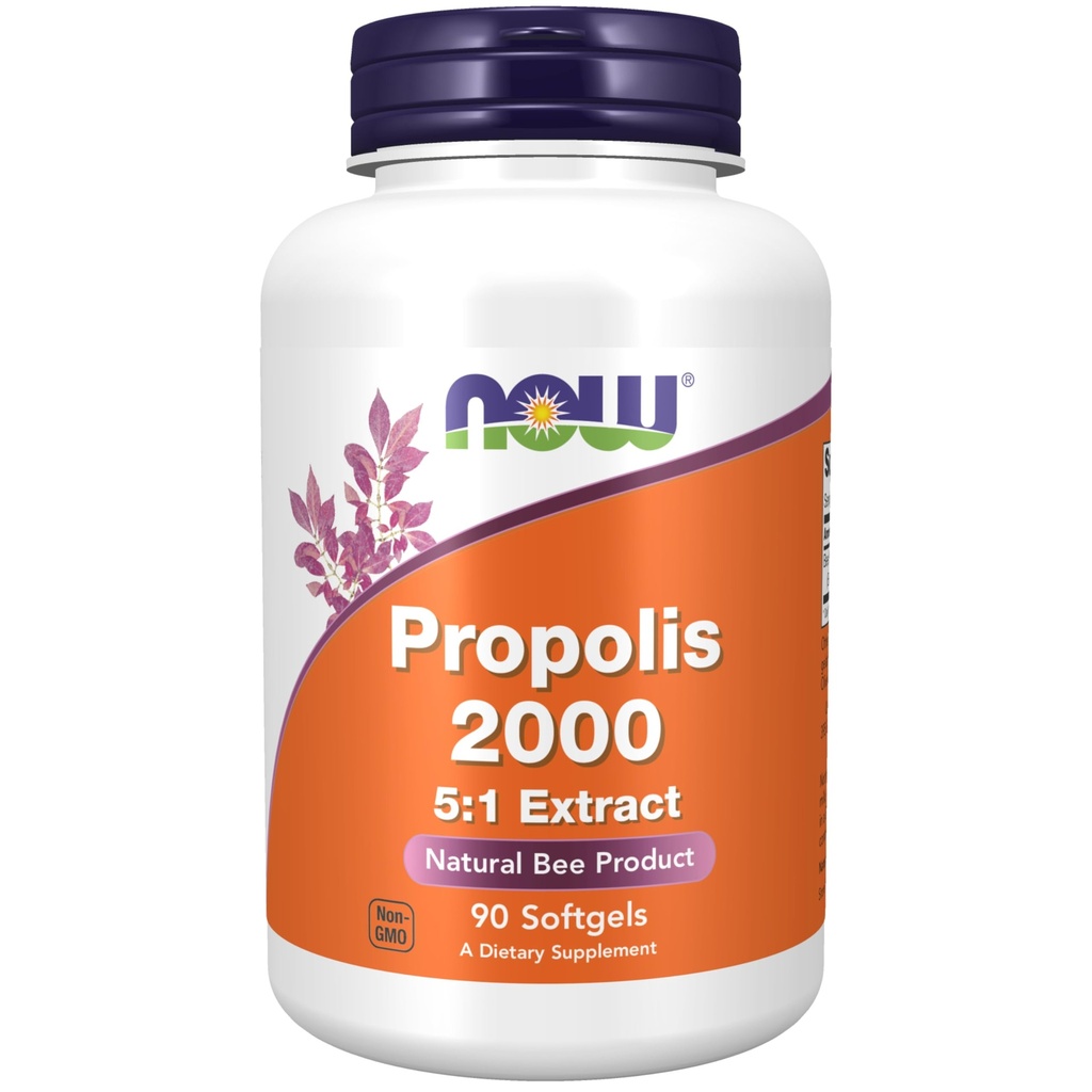 NOW Συμπληρώματα, Propolis 2.000 (Bee Propolis), 5:1 Extract, Φυσικό Προϊόν Μέλισσας, 90 Softgels