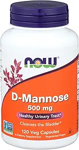 Τώρα Τρόφιμα D-Mannose, 120 Caps 500 mg (πακέτο των 3)
