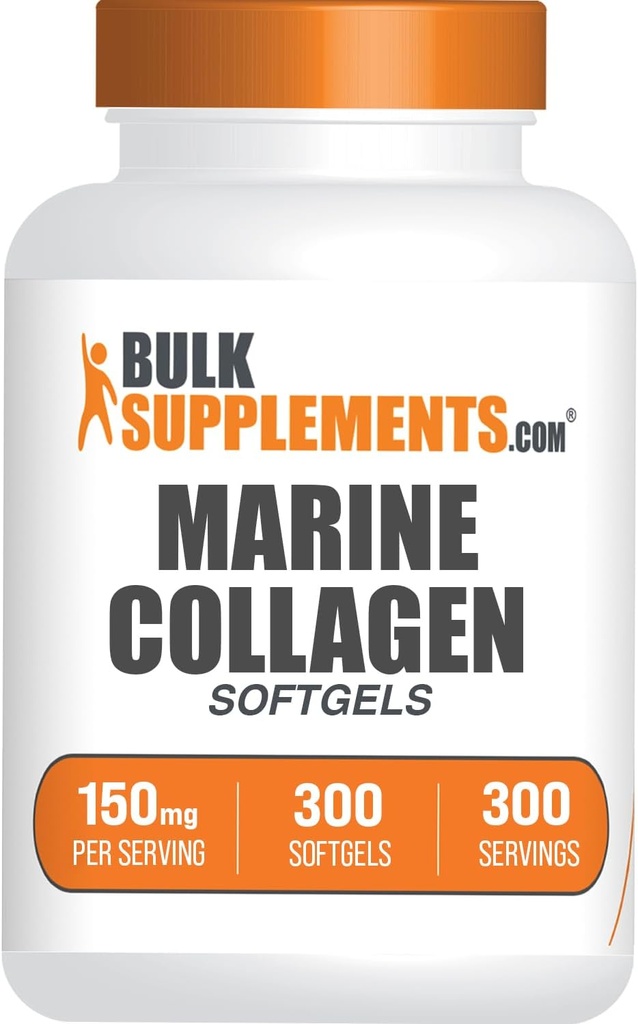 BulkSupplements.com Collagen Softgels - κάψουλες Collagen Peptides - χάπια Collagen για γυναίκες - χάπια Collagen Peptides - Marine Collagen - Συμπληρώματα Collagen (300 Count - 300 Servings)