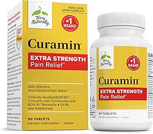 Terry Φυσικά Curamin Extra Strength - Κουρκουμίνη & Boswellia για Υγιεινή Υποστήριξη Κυκλοφορίας - Turmeric συμπλήρωμα για την υποστήριξη αρθρώσεων, μυϊκή υγεία & ενδορφίνη Παραγωγή - 90 δισκία