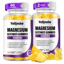 (2 Συσκευασία) Γλυκινικό Μαγνήσιο Glycinate Gummies 500mg, Συμπλήρωμα Μαγνησίου Υψηλής Απορρόφησης με Ασβέστιο & Βιταμίνες, Οστό Στήριξης, Μυς, Νύχτα, Μνήμη & Τάση, Vegan, Μη ΓΤΟ, 60 Κόμμες, Ανανάς Γεύση