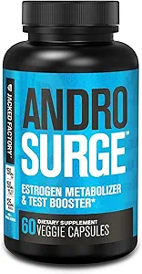 Jacked Factory Androsurge Estrogen Blocker for Men - Natural Testosterone Booster for Men & Estrogen Metabolizer with Tongkat Ali, DIM, Long Jack & More - Test Booster & Muscle Builder - 60 Count