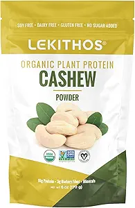 Βιολογικά Cashew Protein Cashew Powder - 6 oz - 10g Protein - Πιστοποιημένη USDA Organic, Μη ΓΤΟ Project Επαληθευμένο, Όχι Προστιθέμενα Σάκχαρα - Πιστοποιημένα Vegan, Χωρίς Γλουτένη