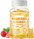 Μαγνήσιο Γλυκινικό Gummies 1000mg - Συμπλήρωμα μαγνησίου χωρίς ζάχαρη με βιταμίνη D, B6, CoQ10 για υποστήριξη ηρεμίας & ύπνου - 60 Orange Gummies