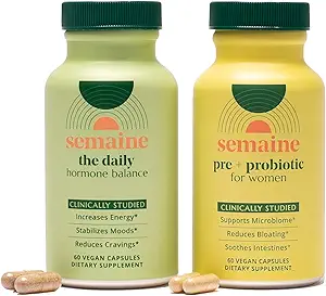 Semain Hormonal Gut Balance Bundle - Υποστήριξη Κυτταρική ενέργεια, σαφές δέρμα & Mood. Ease Bloating & Δυσπεψία, Κολπική Υγεία Υποστήριξη 1 μήνα προσφοράς