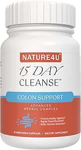 15 Day Cleanse Gut Support, Advanced Gentle Daily Colon Gut Cleanse Detox for Women & Men with Senna, Cascara Sagrada, Psyllium Husk and Probiotic, 15 Capsules