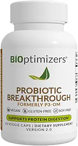 BiOptimizers Probiotic Breakthrough – Lactobacillus Plantarum OM Probiotics & Prebiotics Health Supplement for Gut, Digestive & Immune Support Probiotics for Women Men Ηλικιωμένοι– 60 Vegan Κάψουλες