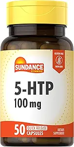 Sundance 5-HTP 100mg | 50 Capsules | 5 Hydroxtryptophan | Non-GMO & Gluten Free Supplement