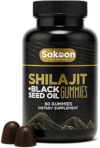 Pure Shilajit Gummies για άνδρες και γυναίκες, Shilajit με μαύρο λάδι σπόρων, υψηλής ισχύος καθαρός ιμαλαΐων Resin για την ενέργεια, ανοσοποίηση υποστήριξη, και Γνωστική λειτουργία, εργαστήριο δοκιμαστεί μασώμενα