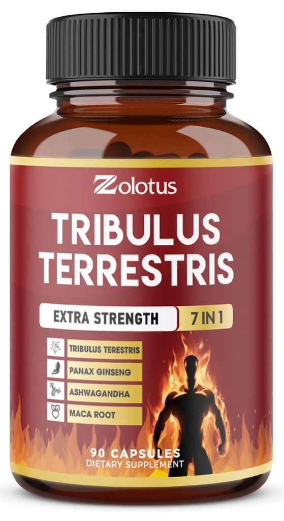 Κάψουλες Tribulus Terrestris με Ashwagndha, Panax Ginseng, Saw Palmetto, Maca, Shilajit - 90 Κάψουλες - 3 Μήνες Προμήθεια
