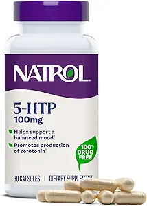 Natrol Mood + Stress 5-HTP 100 mg, Συμπλήρωμα διατροφής για μια ισορροπημένη διάθεση, κάψουλες για ενήλικες, 30 κάψουλες, Μέχρι 30 ημέρες προσφοράς