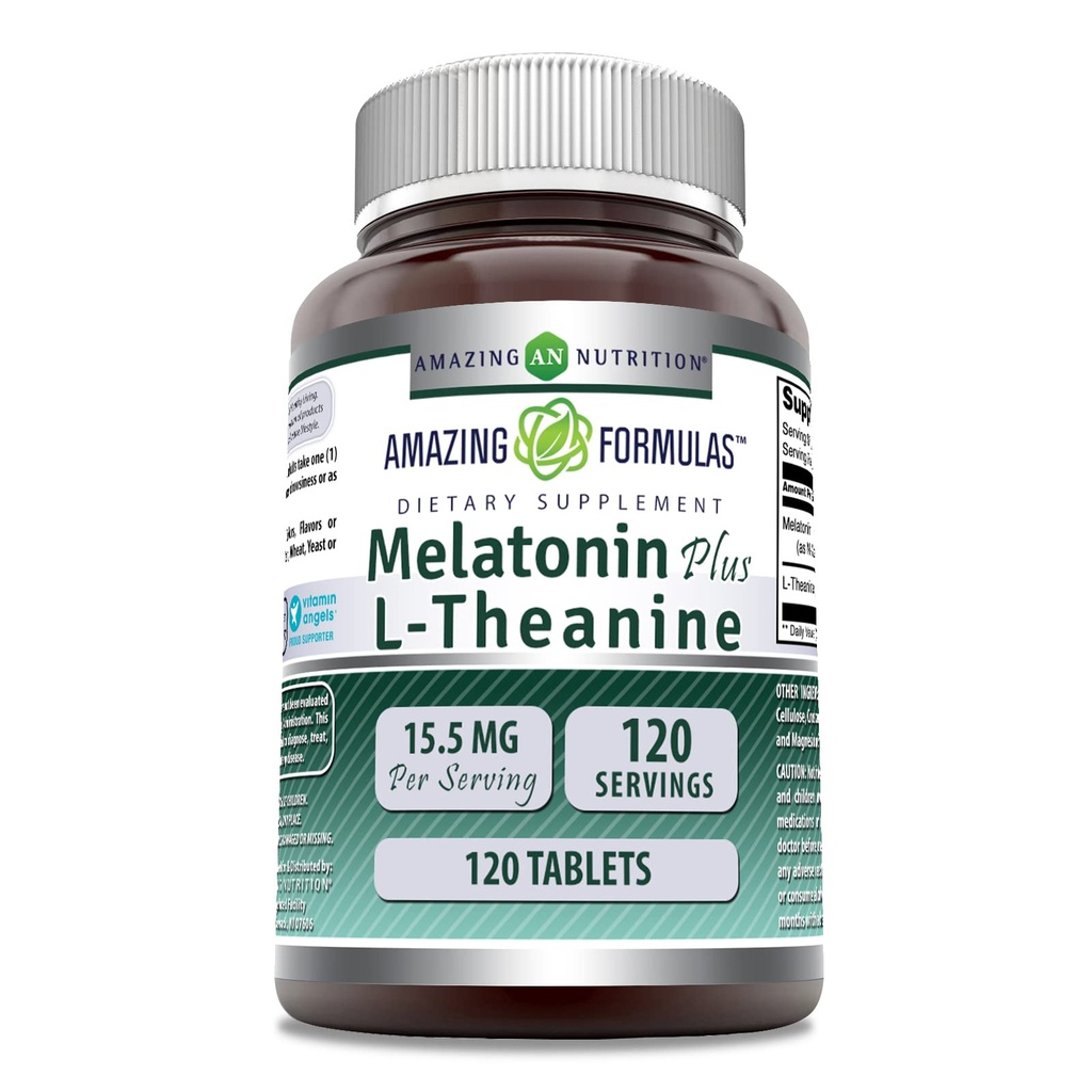 Amazing Formulas Melatonin Plus L-Theanine 15,5 Mg 