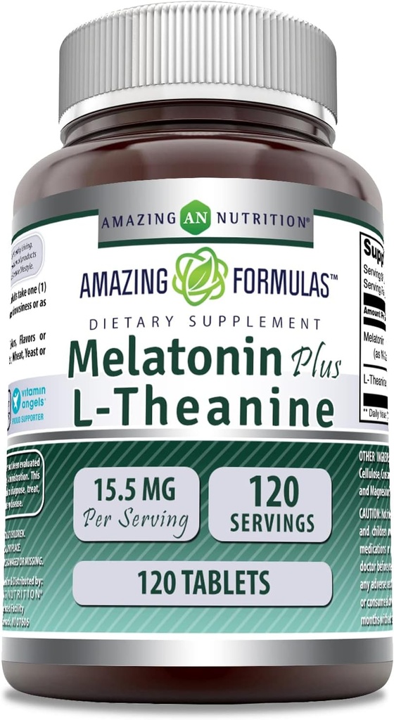 Amazing Formulas Melatonin Plus L-Theanine 15,5 Mg 
