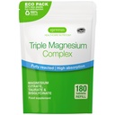 Igennus Superior Triple Magnesium Complex, Πλήρως Αντιδραστικό & Χηλικό Γλυκινικό, Ταυρικό & Κιτρικό, Καθαρό Ετικέτα, Υψηλή βιοδιαθεσιμότητα & Απορρόφηση, 180 δισκία, Vegan, Μη Μπουφερμένο