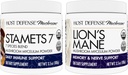 Host Defense Bundle with Stamets 7 Mushroom Powder, 3.5 oz & Lion's Mane Powder, 3.5 oz - Υποστήριξη Ανοσολογικής Υγείας με 7 είδη Blend - Υποστήριξη Εγκεφαλική Υγεία, Μνήμη & Εστίαση*