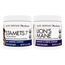 Host Defense Bundle with Stamets 7 Mushroom Powder, 3.5 oz & Lion's Mane Powder, 3.5 oz - Υποστήριξη Ανοσολογικής Υγείας με 7 είδη Blend - Υποστήριξη Εγκεφαλική Υγεία, Μνήμη & Εστίαση*