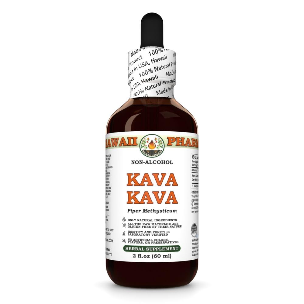 Hawaii Pharm Kava Kava Alcohol-Free Liquid Extract, Kava Kava (Piper Methysticum) Αποξηραμένη ρίζα Γλυκερίτης Φυσικό συμπλήρωμα βοτάνων 2 oz