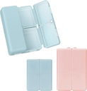 FYY 2 Pcs Daily Pill Organizer, 7 διαμερίσματα Φορητό χάπι περίπτωση Travel Pill Organizer,[Folding Design] κουτί χάπι για Purse Pocket να κρατήσει βιταμίνες, Cod λάδι ήπατος, συμπληρώματα και φαρμακευτική αγωγή-Ναυτί+ Pink