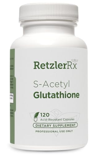 RetzlerRx S-Acetyl Glutathionone Supplement 100 mg ανά καψάκιο, Κατασκευασμένο στις ΗΠΑ - 120 Acid- Resistant Capses - Αντιοξειδωτική Υποστήριξη - Μη ΓΤΟ, Χωρίς σόγια και γλουτένη / Bergaflow®, Φαρμακευτικός Βαθμός