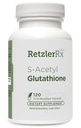 RetzlerRx S-Acetyl Glutathionone Supplement 100 mg ανά καψάκιο, Κατασκευασμένο στις ΗΠΑ - 120 Acid- Resistant Capses - Αντιοξειδωτική Υποστήριξη - Μη ΓΤΟ, Χωρίς σόγια και γλουτένη / Bergaflow®, Φαρμακευτικός Βαθμός
