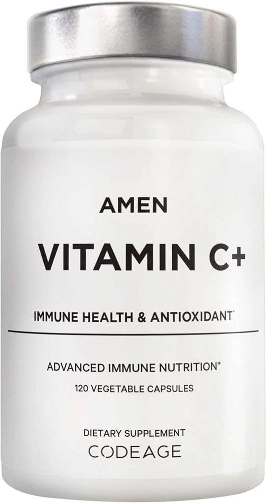 Amen Vitamin C+ συμπλήρωμα με ψευδάργυρο, Bioflavonoids, Quercetin, Rose HIPS, Elderberry – Vegan, Μη ΓΤΟ – 2 Μήνες προσφοράς - 120 κάψουλες