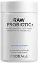 Codeage Raw Probiotic+ Συμπλήρωμα - 34 Probiotic Strains, 100 Billion CFUs, Raw Whole Food Probiotics, Digestive Enzymes, Raw Fruits & Veggies Prebiotics - Wild Kefir Culture - Non-GMO - 30 Κάψουλες