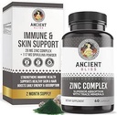 Zinc Complex Capsules with Enhanced Absorption, Antioxidant & Immune Support Supplement, Zinc Supplement for Men & Women by Ancient Bliss (60 Capsules)