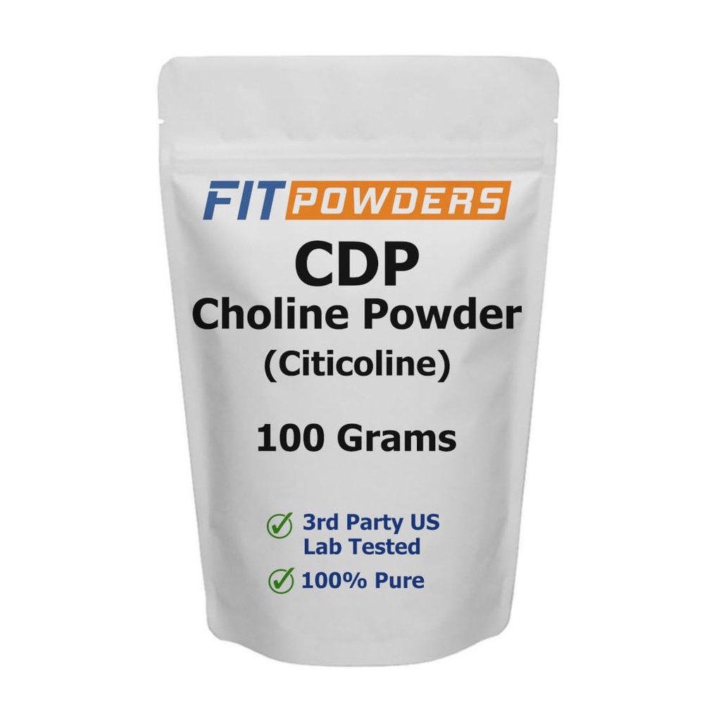 Citicoline σκόνη, CDP σκόνη Choline καθαρή με Scoop, μη GMO, Γνωστικό συμπλήρωμα για τη μνήμη και τη μάθηση (100 γραμμάρια)