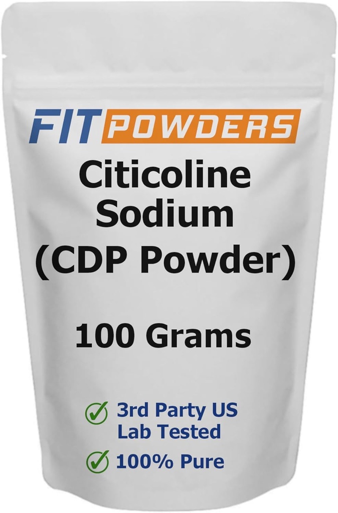 Citicoline σκόνη, CDP σκόνη Choline καθαρή με Scoop, μη GMO, Γνωστικό συμπλήρωμα για τη μνήμη και τη μάθηση (100 γραμμάρια)