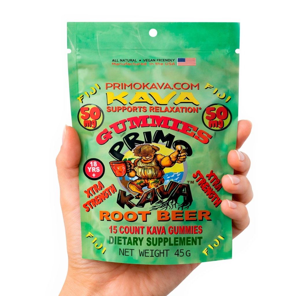Κάβα Κάβα Gummies 50mg – Ισχυρό Νομπλ Κάβα με 50mg Kavalactones για ηρεμία και χαλάρωση – Χωρίς αλκοόλ – Γρήγορο Εκχύλισμα Ρίζας Φίτζι Κάβα – Ρίζα Μπύρα Ρίζα Γεύση – 15 Κόμη