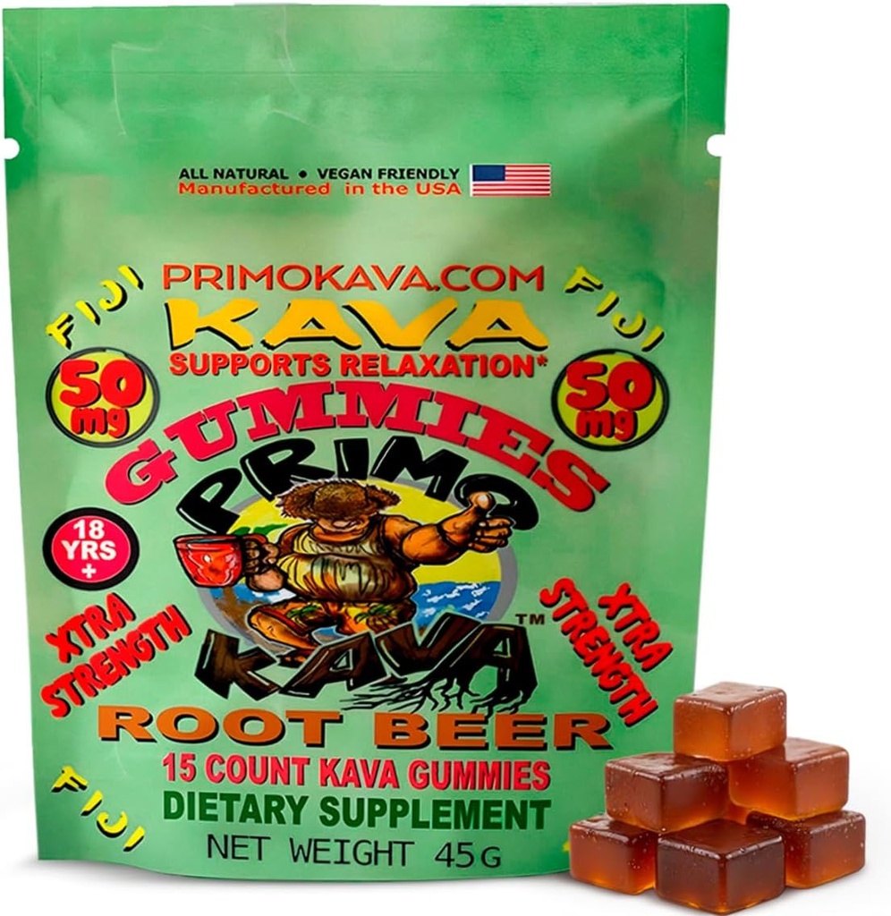 Κάβα Κάβα Gummies 50mg – Ισχυρό Νομπλ Κάβα με 50mg Kavalactones για ηρεμία και χαλάρωση – Χωρίς αλκοόλ – Γρήγορο Εκχύλισμα Ρίζας Φίτζι Κάβα – Ρίζα Μπύρα Ρίζα Γεύση – 15 Κόμη