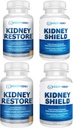 Νεφρική Αποκατάσταση & Ασπίδα Νεφρού 4-Pack Bundle Χάπια - Φυσικό συμπλήρωμα υποστήριξης νεφρών για το νεφρικό καθαρισμό Detox & Επισκευή - Ολοκληρωμένο συμπλήρωμα υγείας νεφρών & νεφρών για την υποστήριξη λειτουργία νεφρών