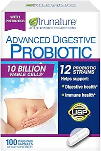Trunature Advanced Digestive Probiotic, Λευκό, 100 Count