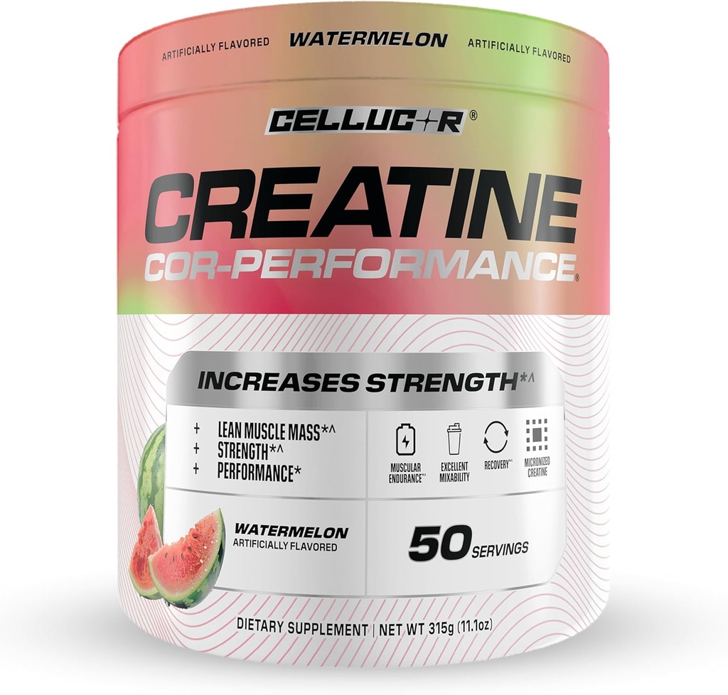 Cellucor Creatine Powder, Watermelon Flavor - Αυξάνει τη δύναμη, Lean μυϊκή μάζα & αντοχή, Micronized Creatine για γρήγορη απορρόφηση, 5g Creatine ανά υπηρεσία, 50 εξυπηρετήσεις