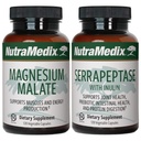 NutraMedix Fitness Plan Supplement Bundle - Includes Magnesium Malate for Energy & Athletic Support and Serrapeptase for Joint & Mobility Wellness - Fitness Support Supplements -2-Piece Capsule Set