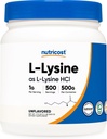 Nutricost L-Lysine Powder 500 Grams - Αμιγής L-Lysine, Μη ΓΤΟ, Χωρίς Γλουτένη