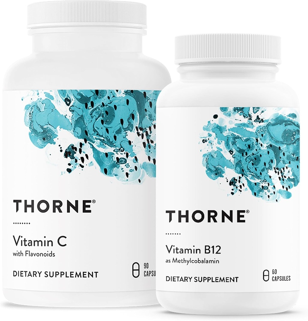 THORNE - Wellness Bundle - Βιταμίνη C & B12 - Υποστηρίζει την καρδιά, το νεύρο, το ανοσοποιητικό, και την υγεία ιστών - 60 έως 90 Υπηρεσίες