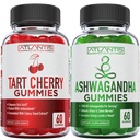 60 Ashwagandha Gummies + 60 Tart Cherry Gummies -Ashwagandha Ενισχύει τα ενεργειακά επίπεδα και ενισχύει το ανοσοποιητικό σύστημα - Tart Cherry έχει προηγμένη καθαρισμού ουρικού οξέος για Άμεση Πόνος Gout Reli