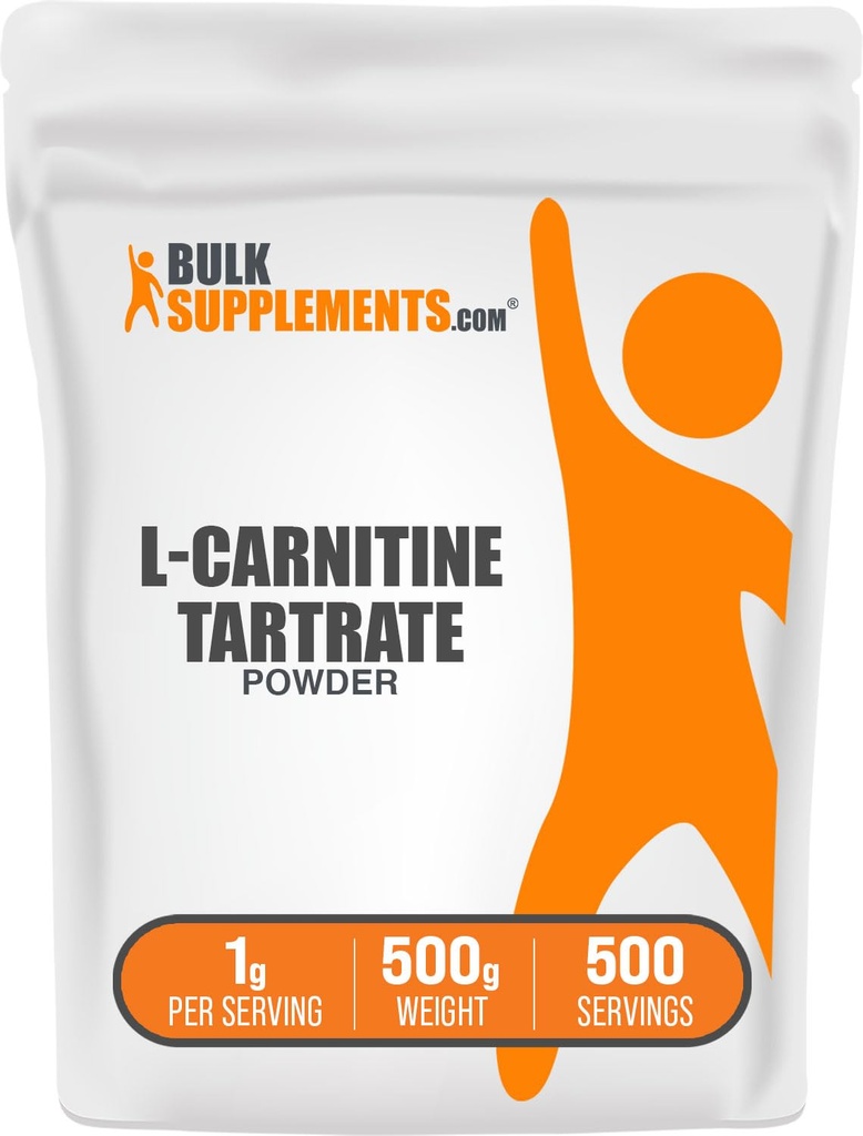BulkSupplements.com L-Carnitine L-Tartrate Powder - Fat Burner For Men - Fat Burners For Women - Carnitine Supplement - Pre Workout Weight Loss - Weight Loss Powder (500 Grams - 1.1 lbs)