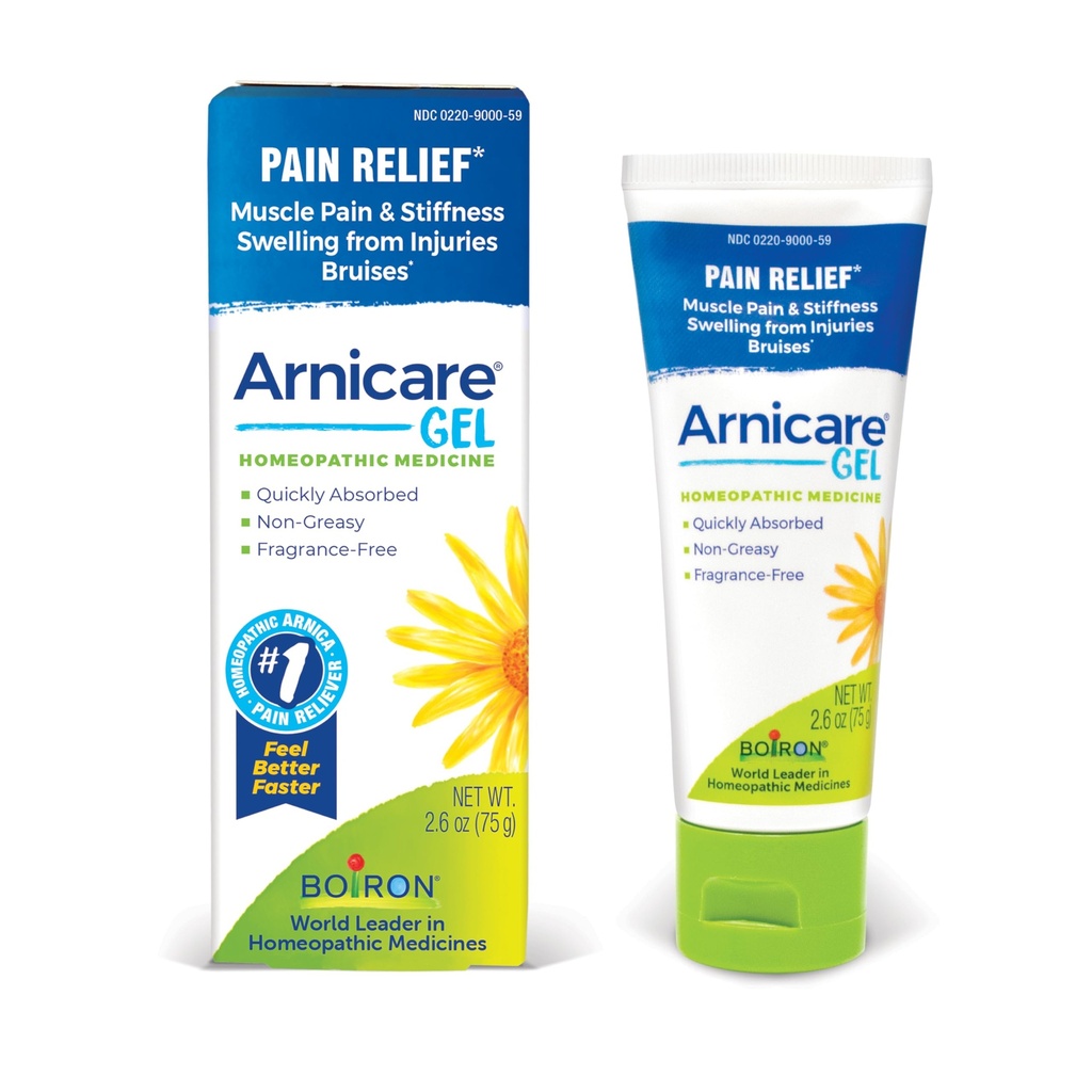 Boiron Arnicare Gel for Joint Pain, Muscle Pain, Inflammation, Soreness, and Bruises - Non-greasy and Fragrance-Free - 2.6 oz